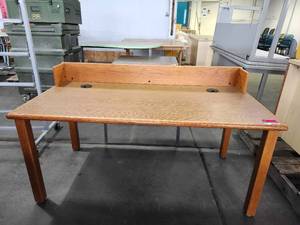 lot 22152 image: Wood Computer Desk with Cable Management