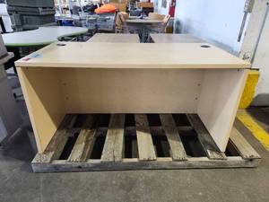 lot 22158 image: Maple Office Desk Shell with Wire Management Grommets