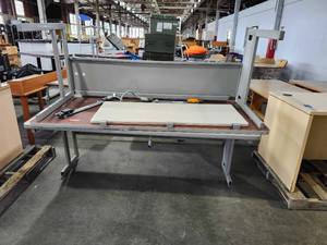 lot 22159 image: (2) Height-Adjustable Electric Desk Frame with Power Management