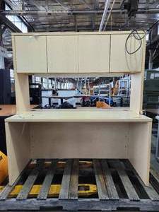 lot 22160 image: Office Desk Workstation with Overhead Storage Cabinet