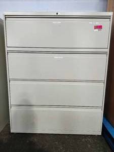 lot 22172 image: 4-Drawer Lateral File Cabinet with Lock