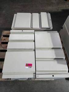 lot 22184 image: (3) Metal Mobile Pedestal File Cabinets - White