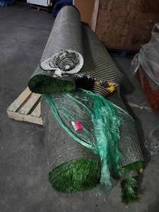 lot 22203 image: Commercial Grade Artificial Turf Roll, Varying Colors and Sizes