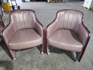 lot 22208 image: (6) Art Deco Club Chairs with Fern Pattern Upholstery - Pair