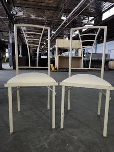 lot 22220 image: (6) Metal Dining Chairs with Fan Back Design