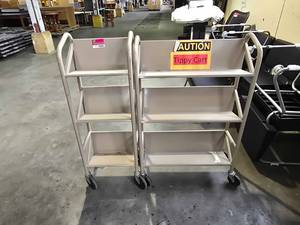 lot 19601 image: (2) Rolling Book Carts