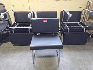 lot 19602 image: (6) Smith System Lock Together Plastic And Metal Frame Chairs