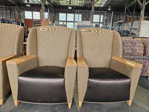 lot 21742 image: (2) David Edward Clothe and Vinyl Chairs