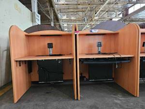 lot 21762 image: (2) Wooden Computer Desk