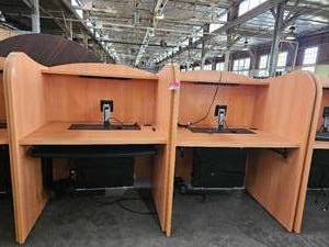 lot 21763 image: (2) Wooden Computer Desk