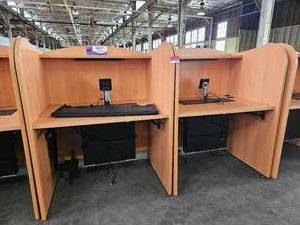 lot 21764 image: (2) Wooden Computer Desk