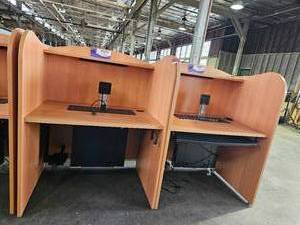 lot 21765 image: (2) Wooden Computer Desk