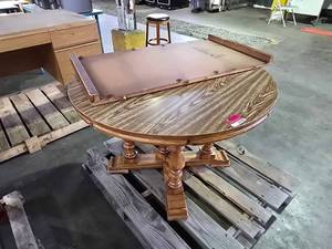 lot 21797 image: Laminated Wood Top Dining Table With Extra Leaf