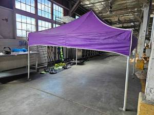 lot 22099 image: KD Kanopy 10x10 Purple Pop-Up Canopy Tent with Aluminum Frame