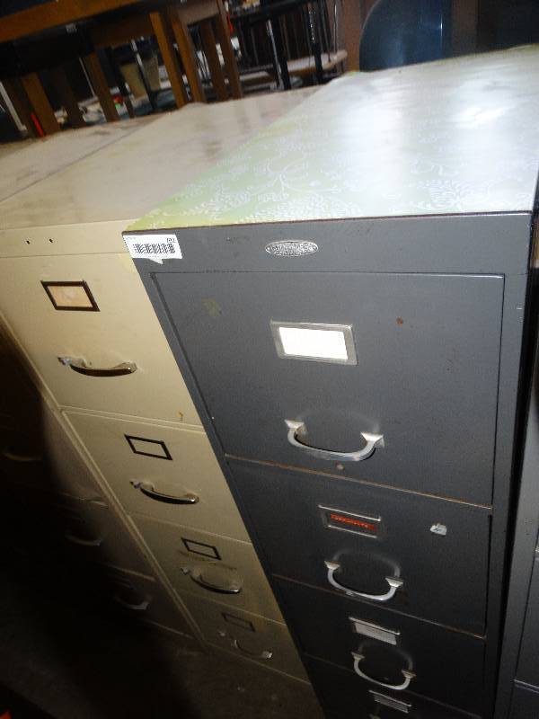 lot 702 image: Pair of 4 drawer file cabinets