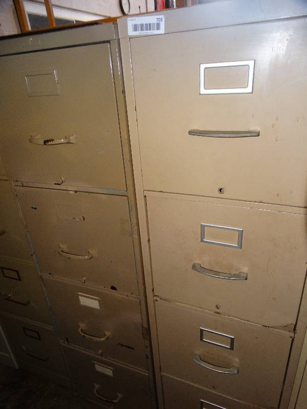 lot 703 image: Pair of 4 drawer file cabinets