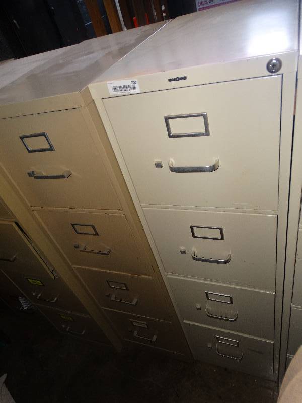 lot 705 image: Pair of 4 drawer file cabinets