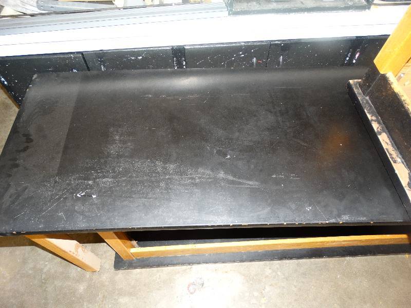 lot 708 image: 2 wood frame science lab tables