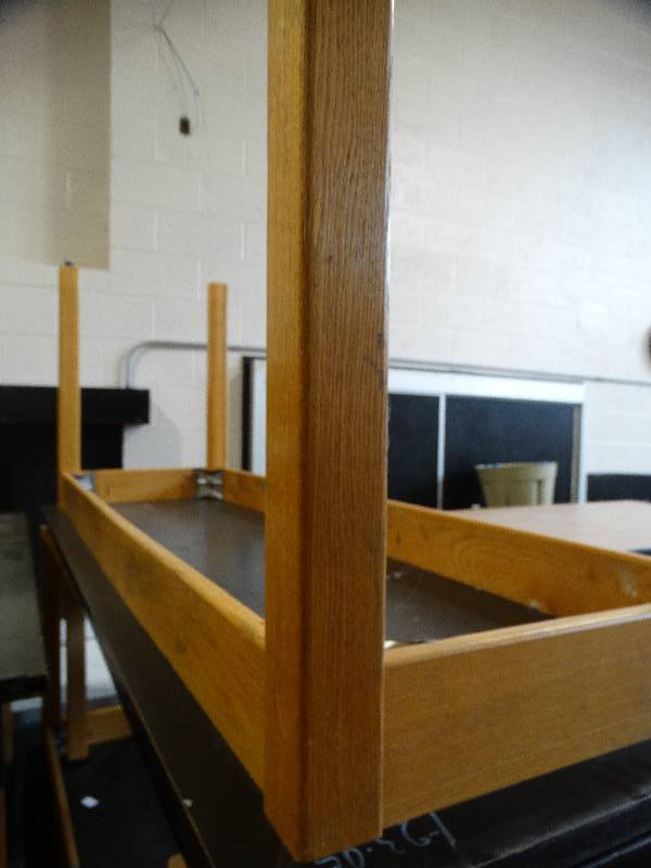 lot 709 image: 2 wood frame science lab tables