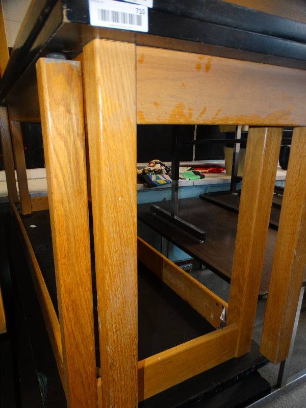lot 710 image: 2 wood frame science lab tables