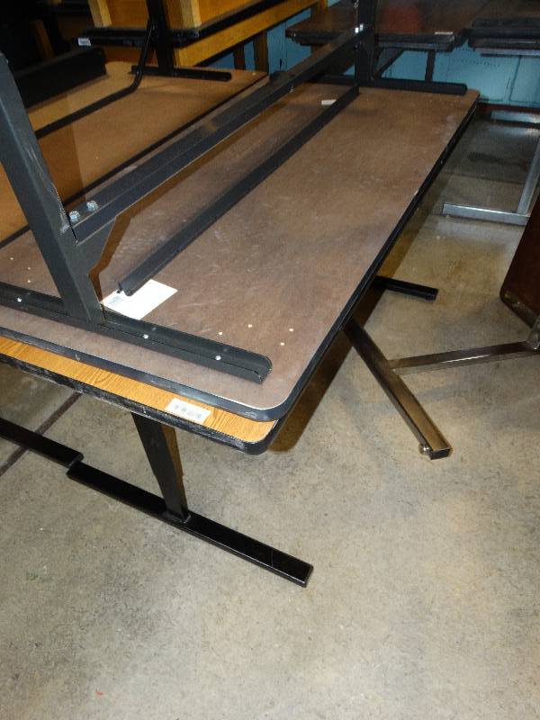 lot 715 image: 2 adjustable height tables