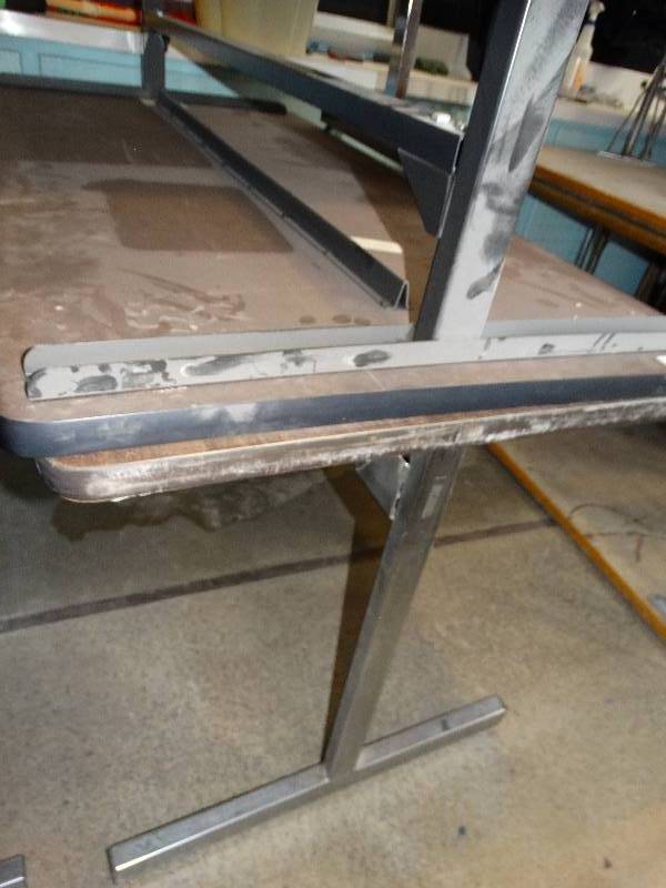 lot 717 image: 2 adjustable height tables