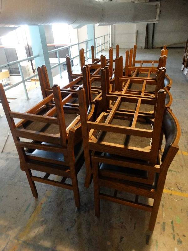 lot 777 image: 16 wood chairs w arms