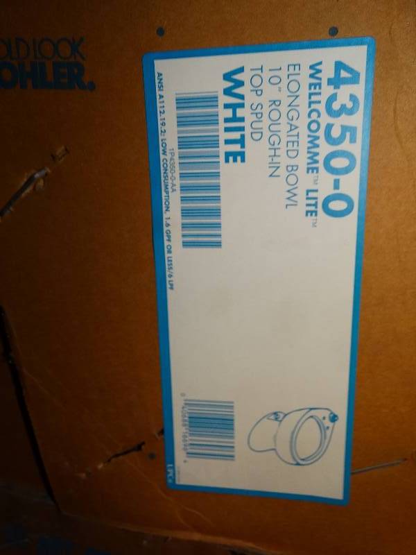 lot 597 image: 2 Kohler toilet bowls- New in boxes
