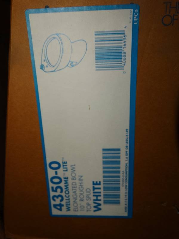 lot 601 image: 2 Kohler toilet bowls- New in boxes