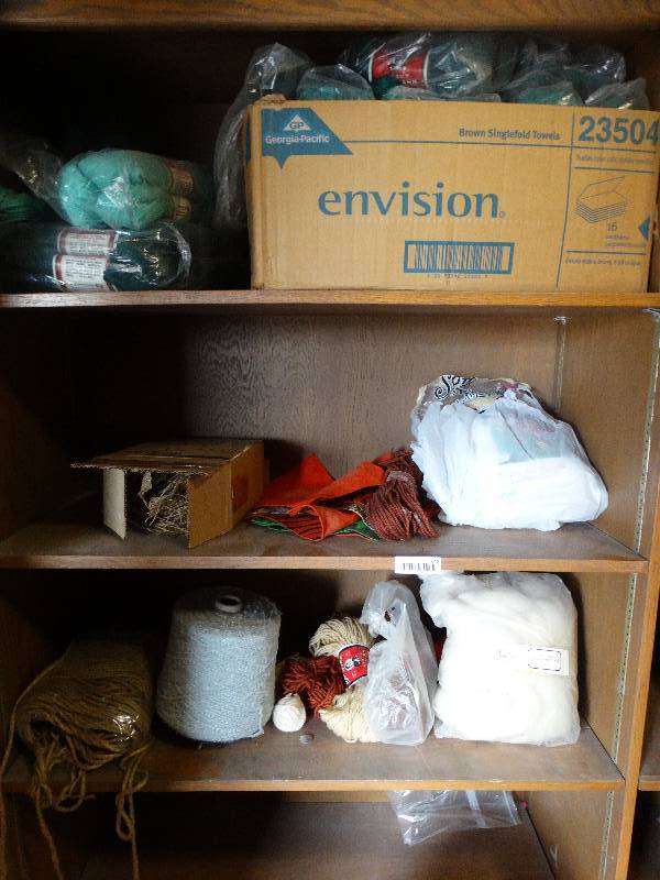 lot 646 image: LARGE lot of yarn, felt, fiber fill & wool