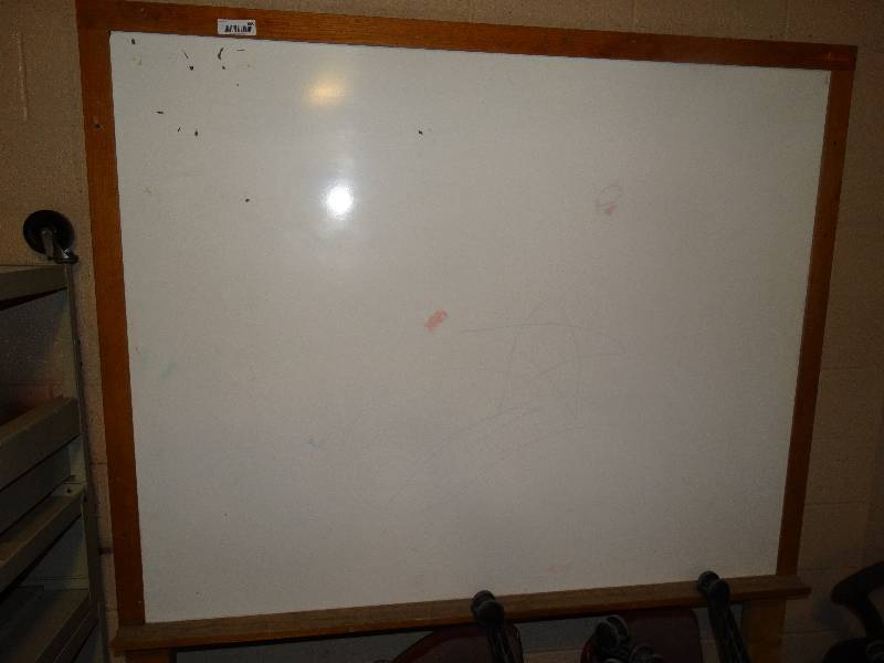 lot 665 image: Large framed white board on wheels
