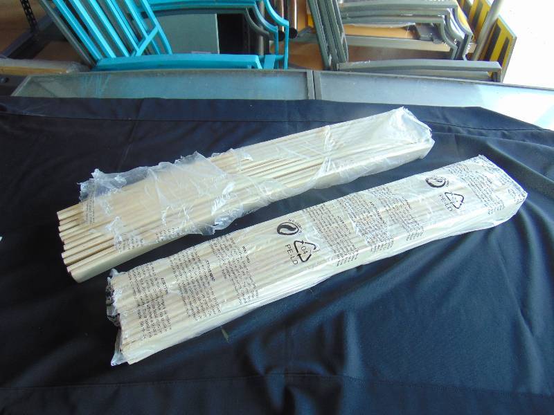 lot 2007 image: (2) bundles wooden bed slats, (12) per bundle, 30 x 2 x 14