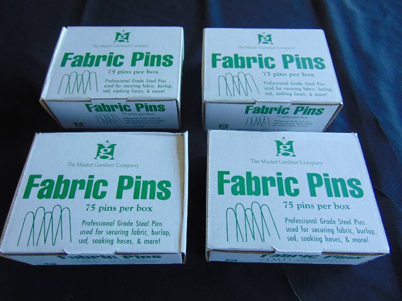 lot 2024 image: (4) boxes MAster Gardner Co. Fabric Pins, Professional Grade Steel, (75) pins per box, (75 x 4 300 pins total)