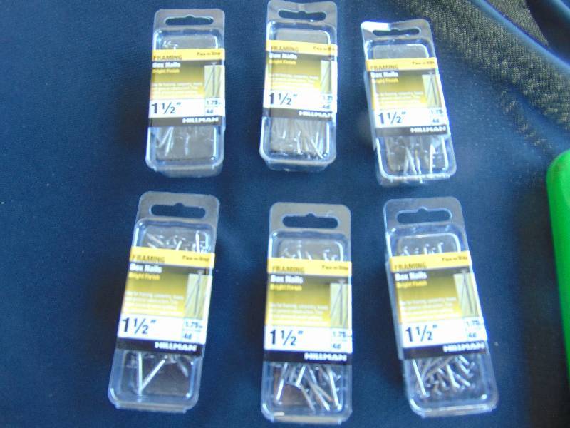 lot 2025 image: (12) boxes Hillman Box Nails 4D, 1-12 bright finish, packaged for resale or single use