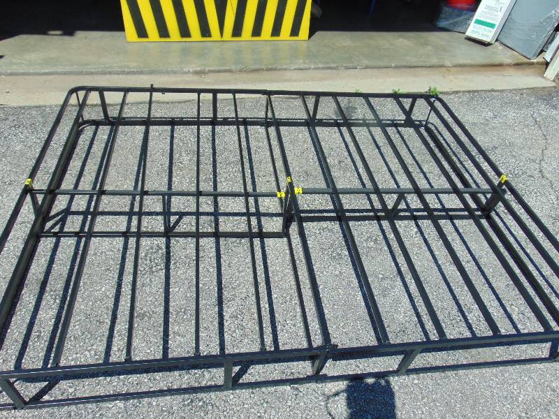 lot 2033 image: 9- piece Metal bed frame, 79 x 60- screws and feet not included queen