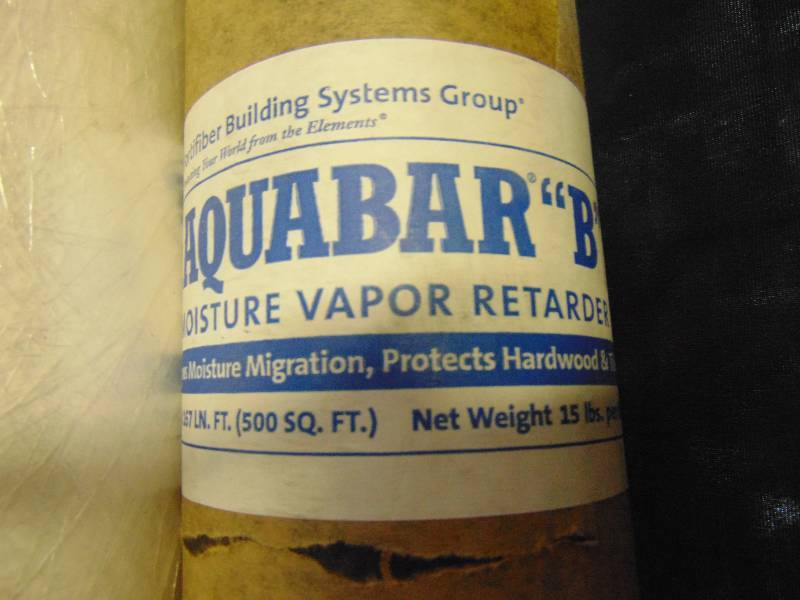 lot 2056 image: (1) roll Aqua Bar B Moisture Barrier Retardant, 36 x 167 (500 sq. ft)