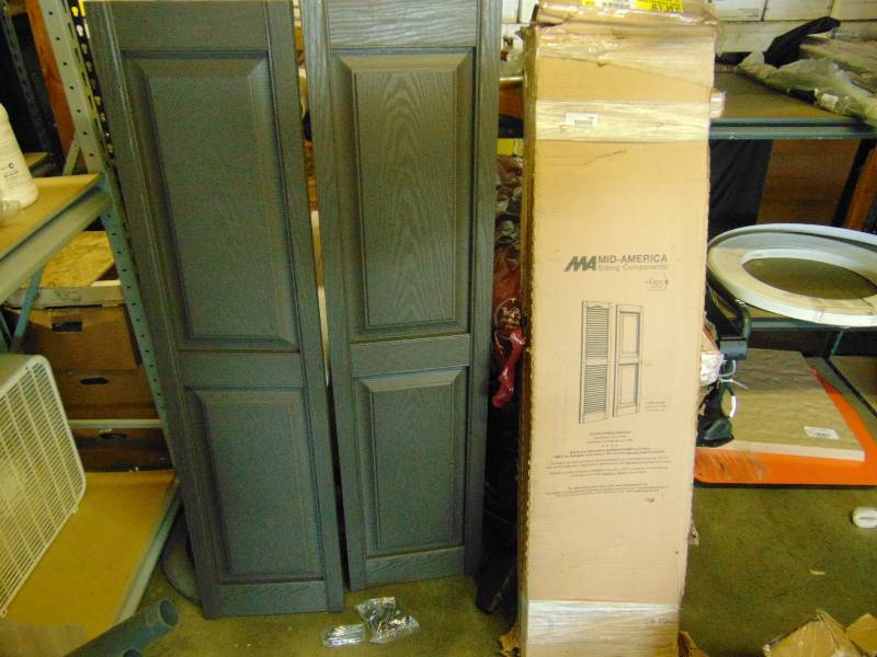 lot 2060 image: (1) pair Mid-American Siding Component Shutters, 14-34 x 59, Musket Brown Color