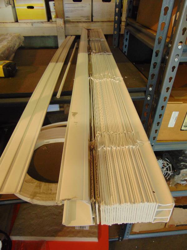 lot 2081 image: (1) 2 faux wood blind, 57-12 x 54 long, white, mounting hardware NOT included