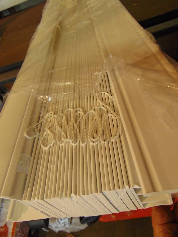 lot 2082 image: (1) 2 faux wood blind, 46 x 54 long, white, mounting hardware NOT included