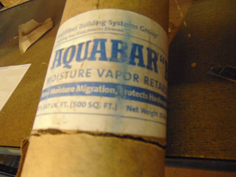 lot 2105 image: (1) roll Aqua Bar B Moisture Barrier Retardant, 36 x 167 (500 sq. ft)