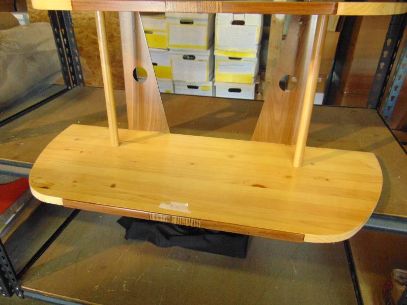 lot 2115 image: Handmade Shelf, Pine with Walnut trim, 35-12 x 14-12 x 15 tall