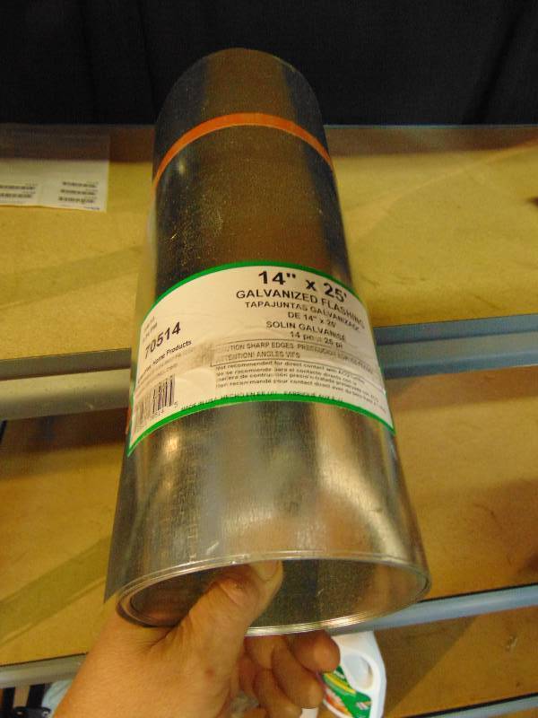 lot 2144 image: (1) roll Amerimax Home Products Galvanized Flashing, 14 x 25