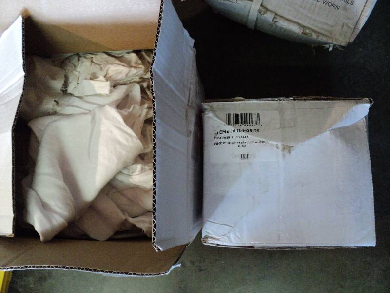 lot 2175 image: (2) boxes Painters Choice Wiping cloths, (1) box #10 size, (1) box #5 size