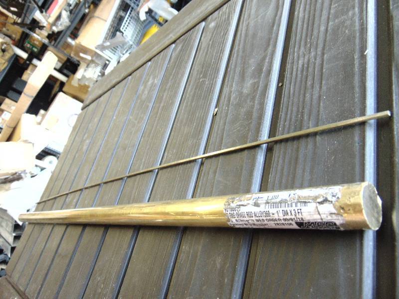 lot 1118 image: (1) brass Rod alloy 360, 1 x 3, (1) Stainless Steel Key Stock 18 x 18 x 36 square