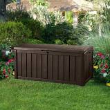lot 2035 image: (1) Keter Glenwood Storage box, 101 gallon, brown, assembled