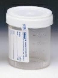 lot 2001 image: (1) Case Gent-L-Kare Specimen containers, 3 oz. wide mouth w white lid, (400) per case