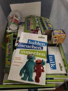 lot 15519 image: Tub Of Assorted Sesame Street Items