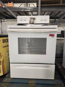 lot 15602 image: White Whirlpool Stove Model WFC150M0EW3
