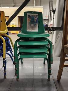 lot 15624 image: (4) Green Childrens Chairs