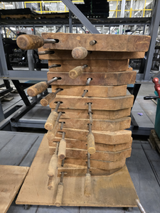 lot 10011 image: Jorgenson Wood Clamps on Cart